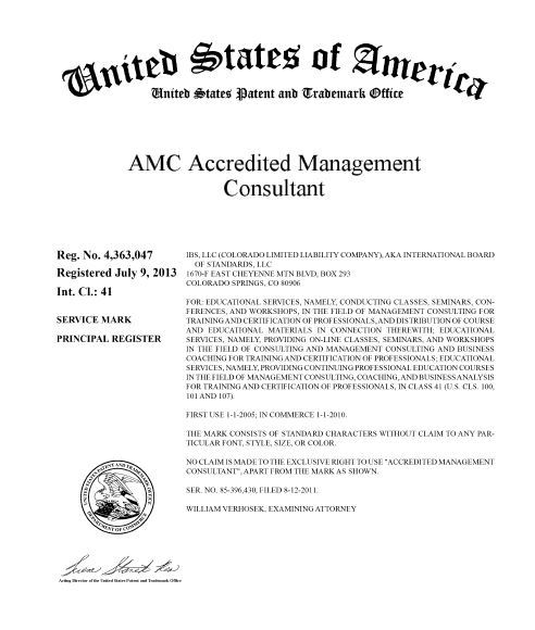 Certified Accredited Management Consultant Trademark